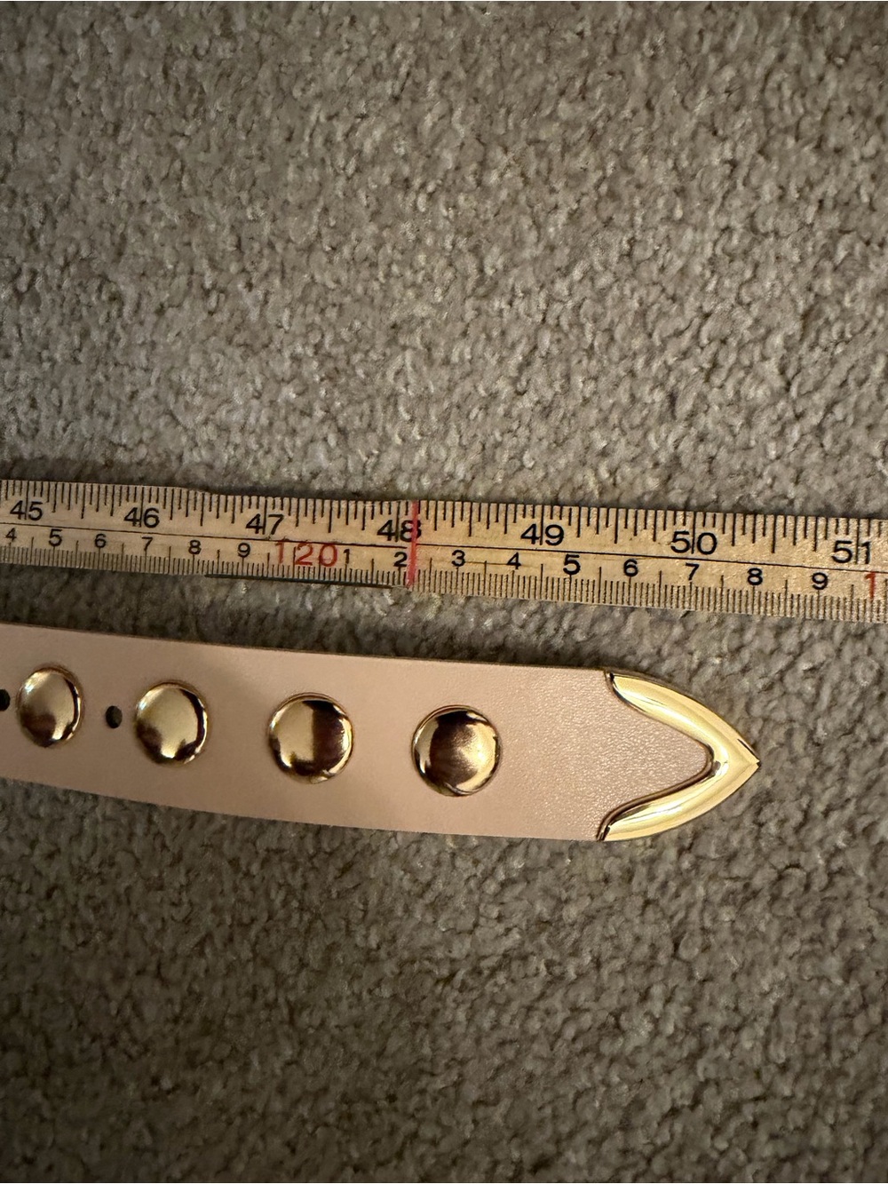 🤎VATAN Eco Friendly Nude Studded Belt w/ Gold Hardware. Measurements in photos - Picture 14 of 14